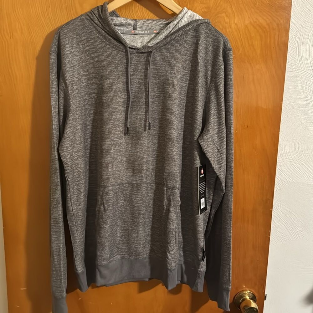 Thermal Hoodie Mens Medium Gray Medalist
